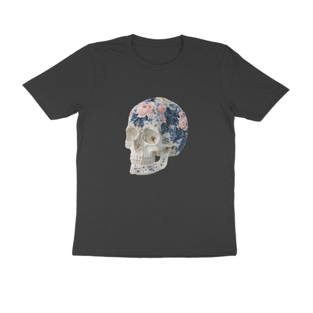 SKULL: Half Sleeve round neck t-shirt
